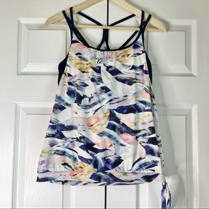 Athleta Vivid Side Tie Tankini Swim Top Medium